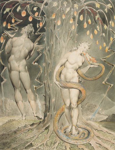 Die Versuchung und der Fall von Eva von William Blake